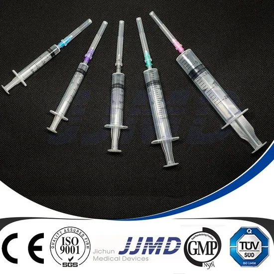 3 Part Medical Plastic Disposable Syringe with Hypodermic Needle 