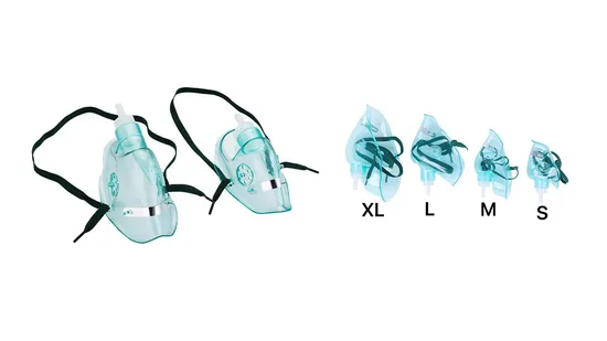 CE, FDA Approved Oxygen Mask Factory Hospital Plastic Medical Disposable Oxygen Face Mask XL Adult Elongated/ L Adult Standard Size Green 